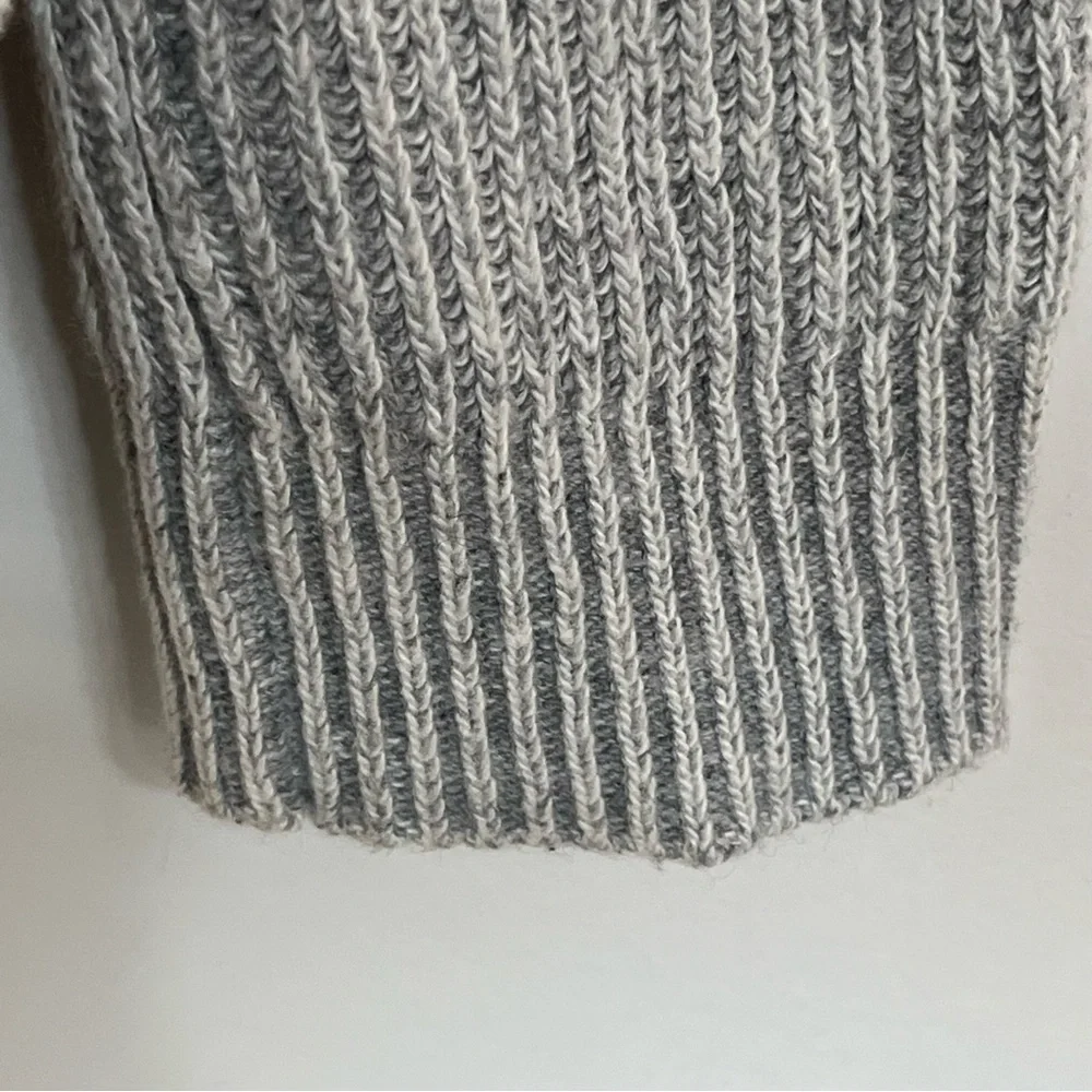 Anthropologie MOTH Cotton Cashmere Tie Front Cowl Neck‎ Sweater Gray Size Medium